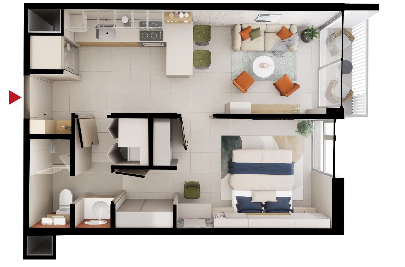 Render de apartamento modelo Aguaen Kuatro Condominio, Heredia