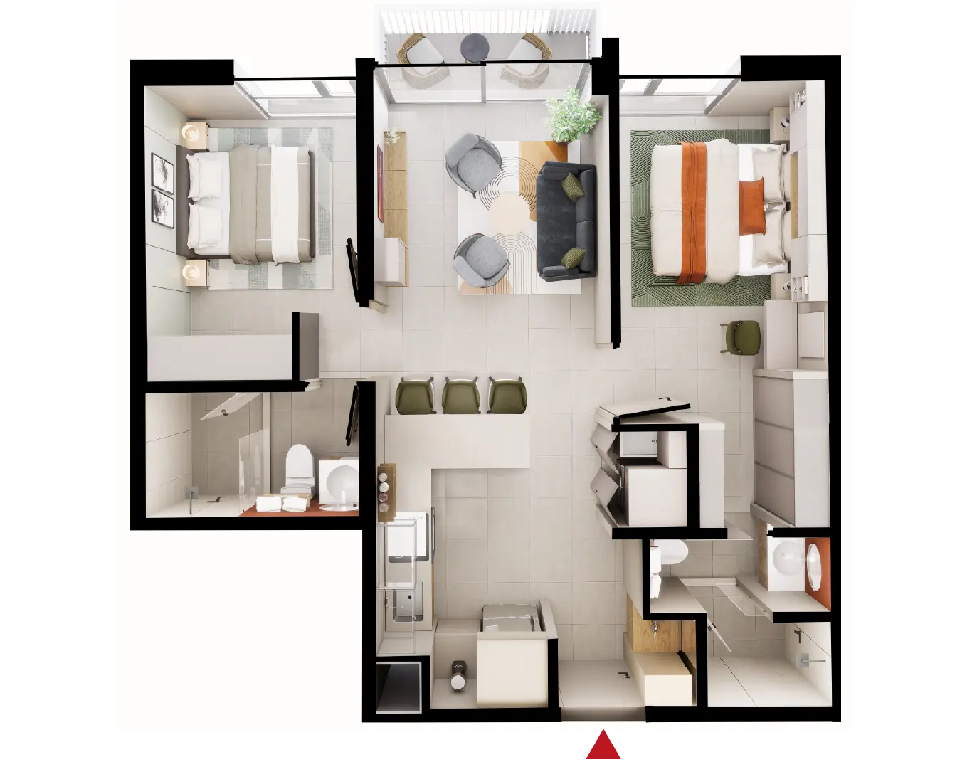 Render de apartamento modelo Aire en Kuatro Condominio, Heredia